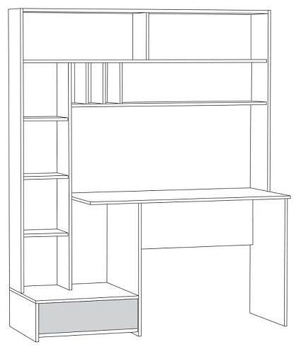 Компьютерный стол Лайт 03.243 дуб золотой (крафт) / белый премиум, Белый
