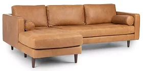 Угловой кожаный диван Жаклин 2 (Сканди) Пантограф 