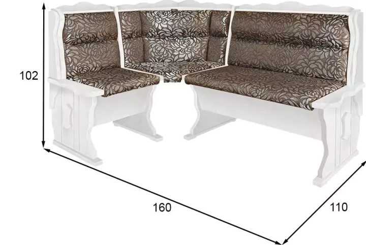 ф116 Угловой диван Шерлок дизайн 2 размеры