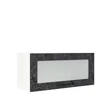 Шкаф верхний горизонтальный со стеклом ШВГС 800 Нувель (бетон черный) 