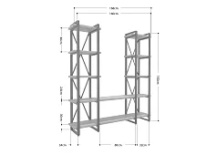 Стеллаж Айсберг Лофт 160х182-4 Белый 