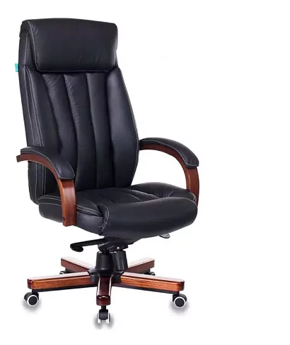 Кресло руководителя Бюрократ T-9922Walnut дизайн 1, Черный