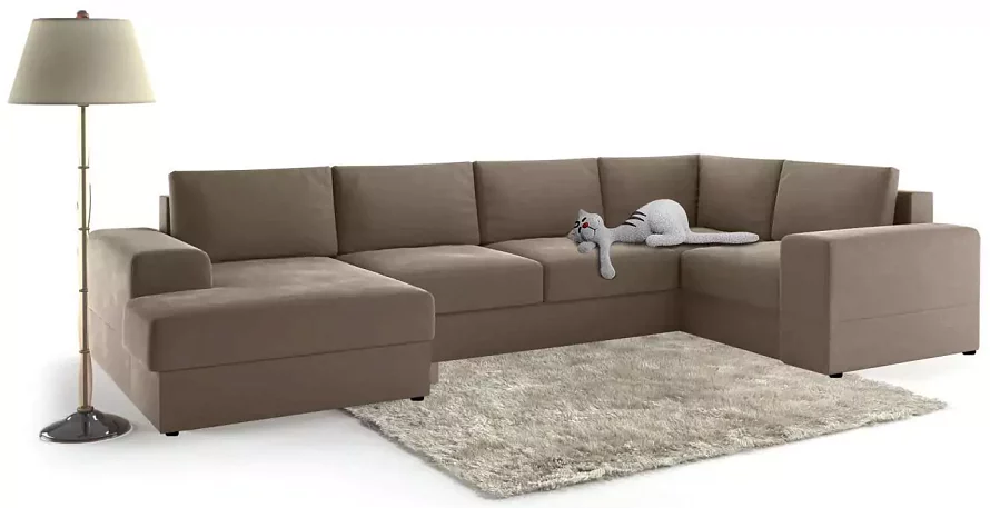 Модульный диван Ариети П-образный, Коричневый