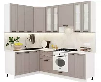 Угловая модульная кухня Кёльн 2.4х1.6м (софт карамель) Бежевый