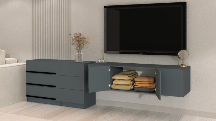 Комплект в гостиную Бастион 2.9 м, Графит