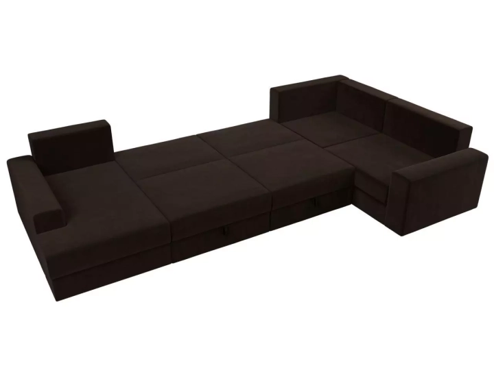 Угловой диван Мэдисон - П микровельвет коричневый размеры