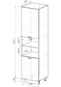 Шкаф-пенал (премьер) ПД600Н-11 Норд (софт латте) Бежевый