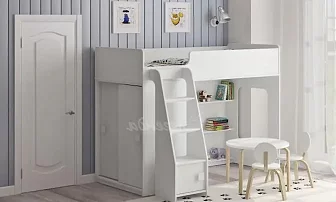Кровать чердак со шкафом-купе Легенда Кровати без механизма