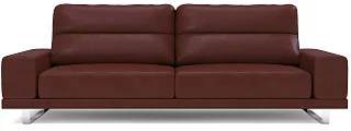 Прямой кожаный диван Рипозо (Лофт) Без механизма Коричневый