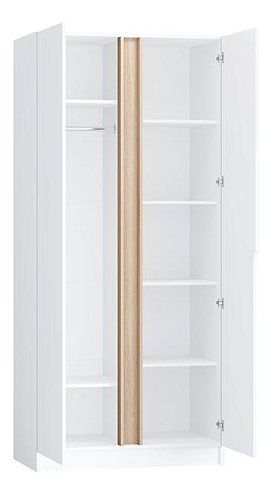 Шкаф распашной Гермес 2-дверный без зеркал 1.0 м, Белый