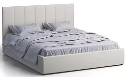 Кровать двуспальная Афина 3 160 с ПМ экокожа белая