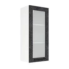 Шкаф верхний со стеклом (премьер) ШВС 400Н Нувель (бетон черный) 