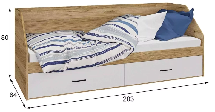 ф98 Стенка Лайт дизайн 2 кровать размеры