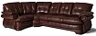 Угловой кожаный диван Фортуна 3, Коричневый
